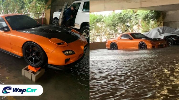 Man saves total stranger’s Mazda RX-7 from getting swept away in a flood