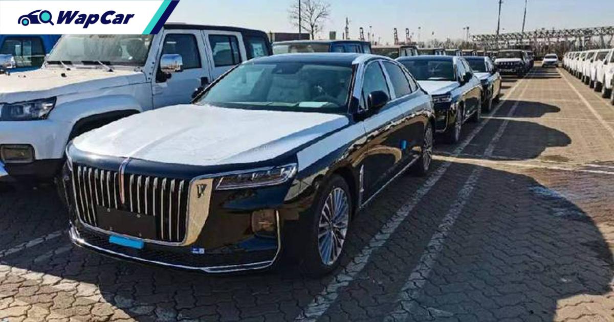Hongqi H9 spotted in Japan shipping port, awaiting regulatory approval 01