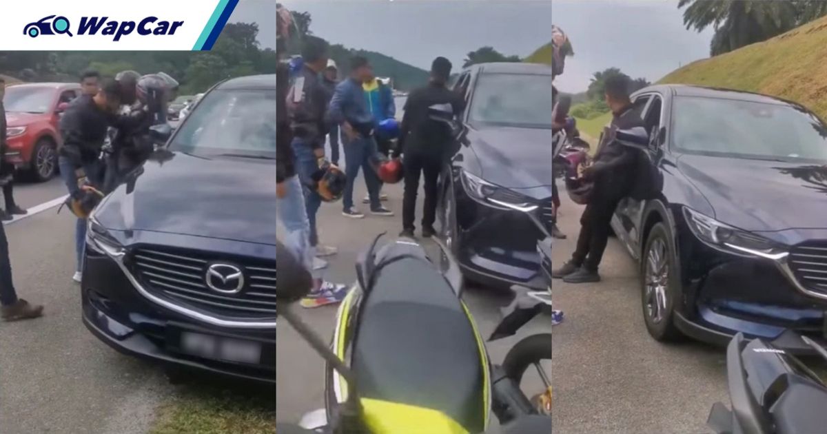 Video: Who is at fault in Mazda CX-8 vs motorcyclist Plus Highway emergency lane debacle? 01
