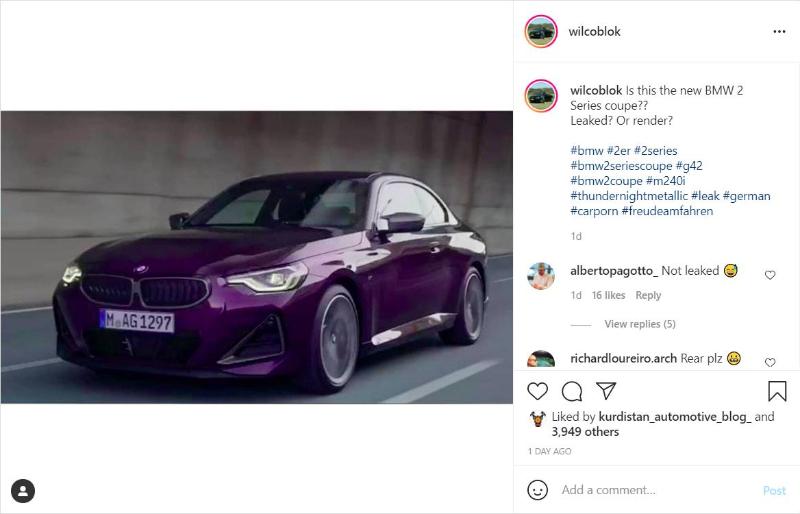 No massive grilles here - 2022 BMW 2 Series Coupe leaked ahead of debut 02
