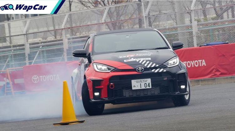 Akio Toyoda shows who’s boss with some donuts in a GR Yaris