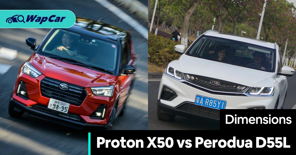 Proton X50 vs Perodua D55L; How do they compare in size? 01