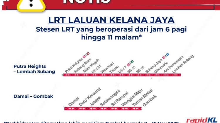 Traffic in Klang Valley worsens as 16 LRT stations along Kelana Jaya Line are closed until 15-Nov