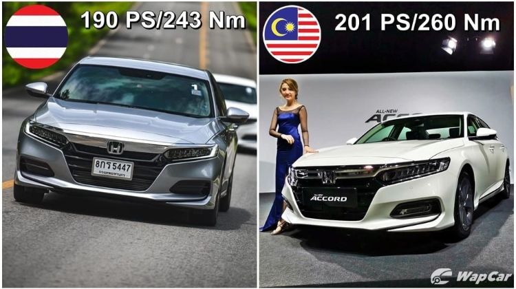 Malaysia’s Honda Accord makes more power than Thailand’s – 11 PS/17 Nm more, why?