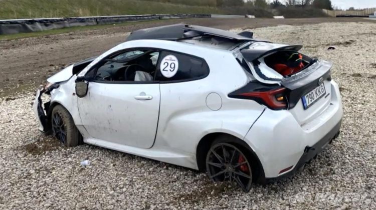 Seconds to disaster, watch how this Toyota GR Yaris got totalled