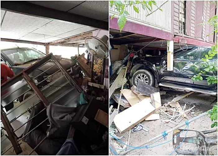 Ops, wrong pedal! Mitsubishi Triton gate-crashes neighbour’s home… literally