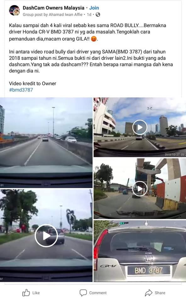 TERKINI: Honda CR-V (BMD 3787) si pembuli jalanan telah serah diri kepada pihak polis!