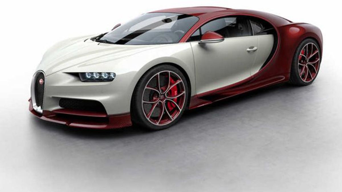 Bugatti Chiron Exposed Red Carbon Fiber and White