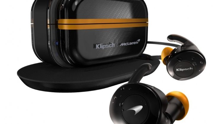 Check out these McLaren F1 edition Klipsch extreme sports earphones