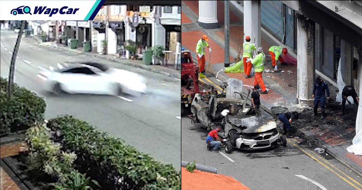 Video baru BMW M4 kemalangan di Tanjong Pagar tular, wanita nekad berlari ke dalam api 01